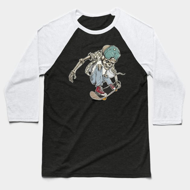 Skateboard Mania Baseball T-Shirt by zackmuse1